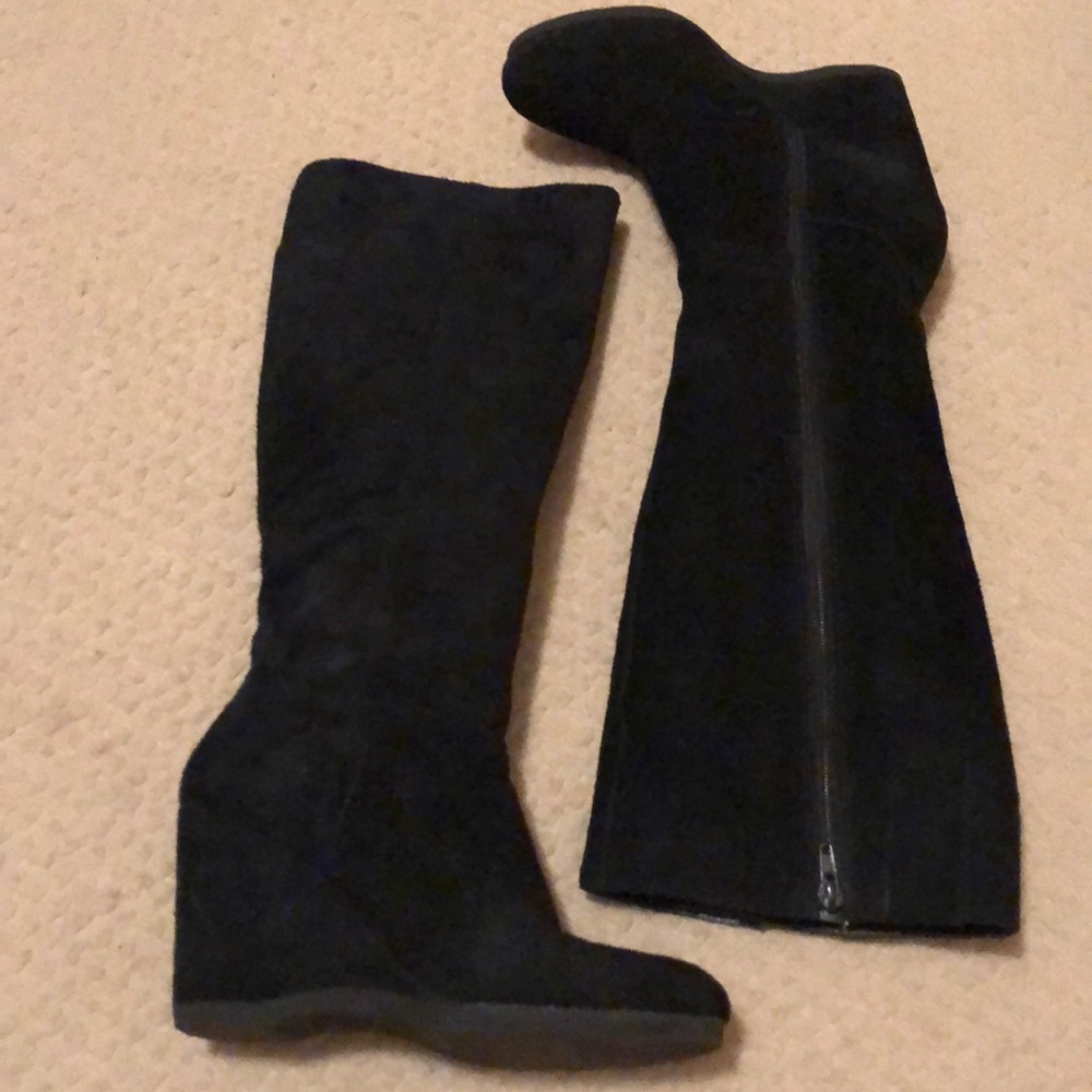 Nine West leather wedge boots